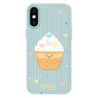 For iPhone X / XS Skin Feeling Jelly TPU Hybrid PC Phone Case(Ice Cream Polka Dot Light Green) - 1