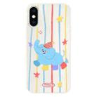 For iPhone X / XS Skin Feeling Jelly TPU Hybrid PC Phone Case(Elephant Wearing Socks White) - 1