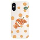 For iPhone X / XS Skin Feeling Jelly TPU Hybrid PC Phone Case(Polka Dot Croissant White) - 1