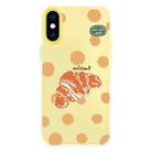 For iPhone X / XS Skin Feeling Jelly TPU Hybrid PC Phone Case(Polka Dot Croissant Yellow) - 1