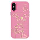 For iPhone X / XS Skin Feeling Jelly TPU Hybrid PC Phone Case(Rose Puppy Rose Red) - 1