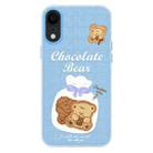 For iPhone XR Skin Feeling Jelly TPU Hybrid PC Phone Case(Biscuit Bear Blue) - 1