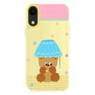 For iPhone XR Skin Feeling Jelly TPU Hybrid PC Phone Case(Bear Table Lamp Yellow) - 1