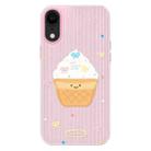 For iPhone XR Skin Feeling Jelly TPU Hybrid PC Phone Case(Ice Cream Polka Dot Pink) - 1