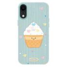 For iPhone XR Skin Feeling Jelly TPU Hybrid PC Phone Case(Ice Cream Polka Dot Light Green) - 1