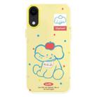 For iPhone XR Skin Feeling Jelly TPU Hybrid PC Phone Case(Apple Elephant Yellow) - 1