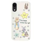 For iPhone XR Skin Feeling Jelly TPU Hybrid PC Phone Case(Star Rabbit Beige) - 1