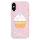 For iPhone XS Max Skin Feeling Jelly TPU Hybrid PC Phone Case(Ice Cream Polka Dot Pink) - 1