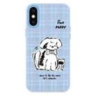 For iPhone XS Max Skin Feeling Jelly TPU Hybrid PC Phone Case(Puppy Blue) - 1