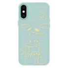 For iPhone XS Max Skin Feeling Jelly TPU Hybrid PC Phone Case(Rose Puppy Light Green) - 1