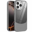 For iPhone 16 Pro Max Litchi Texture TPU Hybrid Acrylic Phone Case(Grey) - 1