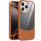 For iPhone 16 Pro Litchi Texture TPU Hybrid Acrylic Phone Case(Brown) - 1