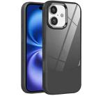 For iPhone 16 Litchi Texture TPU Hybrid Acrylic Phone Case(Black) - 1