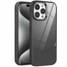 For iPhone 15 Pro Max Litchi Texture TPU Hybrid Acrylic Phone Case(Black) - 1