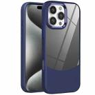 For iPhone 15 Pro Max Litchi Texture TPU Hybrid Acrylic Phone Case(Blue) - 1