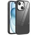 For iPhone 15 Litchi Texture TPU Hybrid Acrylic Phone Case(Black) - 1