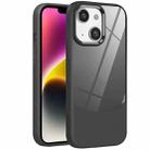 For iPhone 14 Plus Litchi Texture TPU Hybrid Acrylic Phone Case(Black) - 1