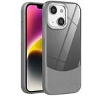 For iPhone 14 Plus Litchi Texture TPU Hybrid Acrylic Phone Case(Grey) - 1