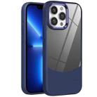 For iPhone 13 Pro Max Litchi Texture TPU Hybrid Acrylic Phone Case(Blue) - 1