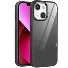 For iPhone 13 Litchi Texture TPU Hybrid Acrylic Phone Case(Black) - 1