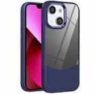 For iPhone 13 Litchi Texture TPU Hybrid Acrylic Phone Case(Blue) - 1