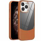 For iPhone 11 Pro Max Litchi Texture TPU Hybrid Acrylic Phone Case(Brown) - 1