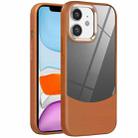 For iPhone 11 Litchi Texture TPU Hybrid Acrylic Phone Case(Brown) - 1