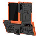 For Samsung Galaxy Note10 Tire Texture Shockproof TPU+PC Protective Case with Holder(Orange) - 1