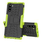 For Samsung Galaxy Note10 Tire Texture Shockproof TPU+PC Protective Case with Holder(Green) - 2