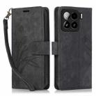 For Xiaomi 15 Orchid Butterfly Embossed Leather Phone Case(Black) - 1