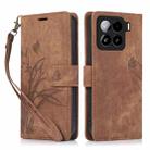 For Xiaomi 15 Pro Orchid Butterfly Embossed Leather Phone Case(Brown) - 1