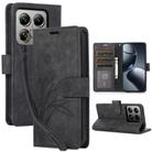 For Xiaomi 14T Pro Orchid Butterfly Embossed Leather Phone Case(Black) - 1