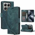 For Xiaomi 14T Pro Orchid Butterfly Embossed Leather Phone Case(Green) - 1