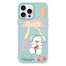 For iPhone 16 Pro Max Skin Feeling Jelly TPU Hybrid PC Phone Case(Potato Chips Puppy Light Green) - 1