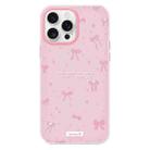 For iPhone 16 Pro Max Skin Feeling Jelly TPU Hybrid PC Phone Case(Love Bow Pink) - 1