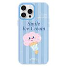 For iPhone 16 Pro Max Skin Feeling Jelly TPU Hybrid PC Phone Case(Smiling Ice Cream Blue) - 1