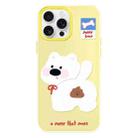 For iPhone 16 Pro Max Skin Feeling Jelly TPU Hybrid PC Phone Case(Pooping Puppy Yellow) - 1