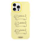 For iPhone 16 Pro Skin Feeling Jelly TPU Hybrid PC Phone Case(Animal Lines Yellow) - 1