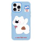 For iPhone 16 Pro Skin Feeling Jelly TPU Hybrid PC Phone Case(Pooping Puppy Blue) - 1