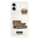 For iPhone 16 Plus Skin Feeling Jelly TPU Hybrid PC Phone Case(Leopard Bear White) - 1