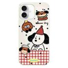 For iPhone 16 Plus Skin Feeling Jelly TPU Hybrid PC Phone Case(Hamburger Dachshund Beige) - 1