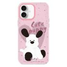 For iPhone 16 Plus Skin Feeling Jelly TPU Hybrid PC Phone Case(Puppy Pillow Pink) - 1