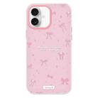 For iPhone 16 Plus Skin Feeling Jelly TPU Hybrid PC Phone Case(Love Bow Pink) - 1