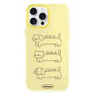 For iPhone 15 Pro Max Skin Feeling Jelly TPU Hybrid PC Phone Case(Animal Lines Yellow) - 1