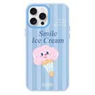 For iPhone 15 Pro Max Skin Feeling Jelly TPU Hybrid PC Phone Case(Smiling Ice Cream Blue) - 1