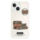 For iPhone 15 Plus Skin Feeling Jelly TPU Hybrid PC Phone Case(Leopard Bear White) - 1