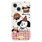 For iPhone 15 Plus Skin Feeling Jelly TPU Hybrid PC Phone Case(Hamburger Dachshund Beige) - 1