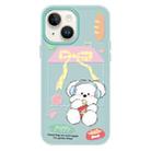 For iPhone 15 Plus Skin Feeling Jelly TPU Hybrid PC Phone Case(Potato Chips Puppy Light Green) - 1