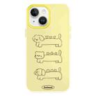 For iPhone 15 Plus Skin Feeling Jelly TPU Hybrid PC Phone Case(Animal Lines Yellow) - 1