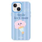 For iPhone 15 Plus Skin Feeling Jelly TPU Hybrid PC Phone Case(Smiling Ice Cream Blue) - 1